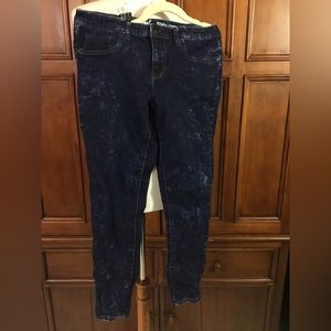 Mossimo Supply Co. Dark Blue Acid-Wash Jeggings